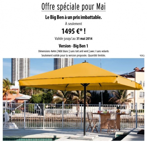 PROMO parasols géants